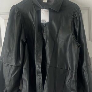 H&M faux leather shirt
